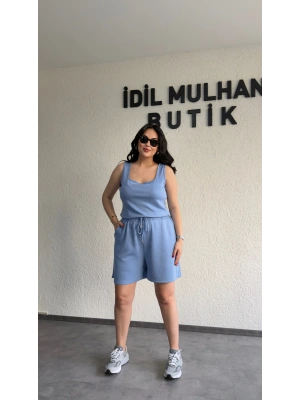 Bebe Mavisi Oysh Kumaş Şortlu Takım