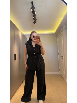 Siyah Premium Blazer Yelek Takım