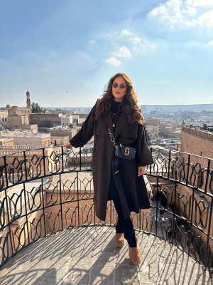 Acı Kahve Düğme Detaylı Trençkot