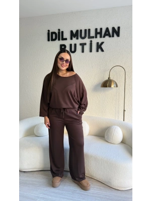 Acı Kahve Oysh Kumaş Beli Lastikli Takım