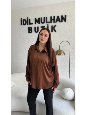 Acı Kahve Saten Gömlek