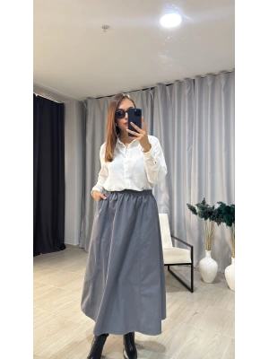 Antrasit Gabardin Etek