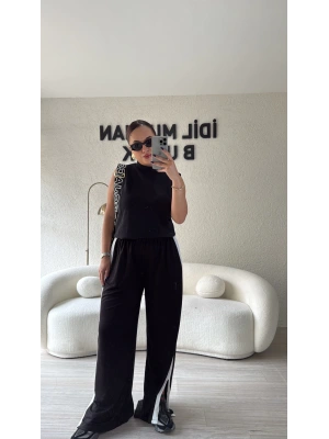 Beyaz Şeritli Eşofman Altı