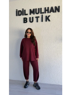 Bordo Oysh Kumaş Pis Kesim Salaş Takım