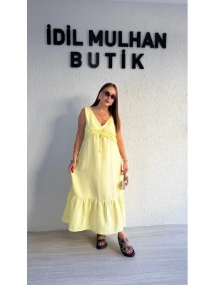 Butter Yellow Müslin Elbise