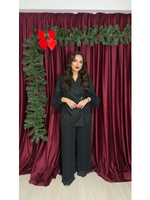 Double Şifon Kol Ve Pantolon Takım