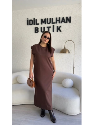 Kahverengi Ceketli Elbise Takım