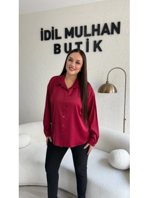 Kırmızı Saten Gömlek