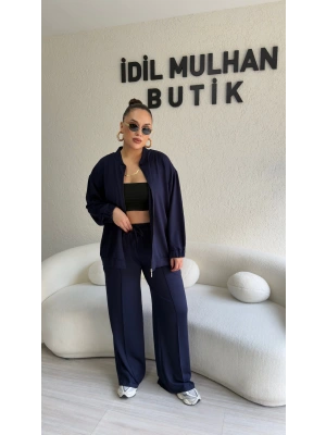 Lacivert Kolej Ceketli Takım