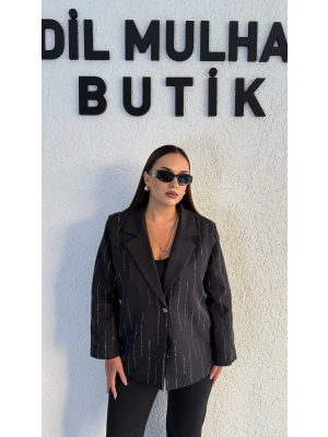 Premium Taş Detaylı Blazer Ceket