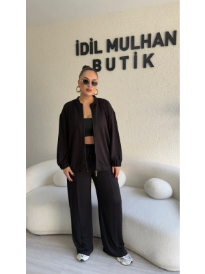 Siyah Kolej Ceketli Takım