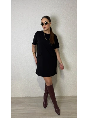 Siyah Likralı Basic Elbise