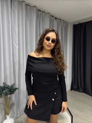 Siyah Madonna Yaka Bluz