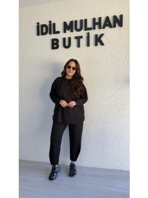 Siyah Oysh Kumaş Pis Kesim Salaş Takım