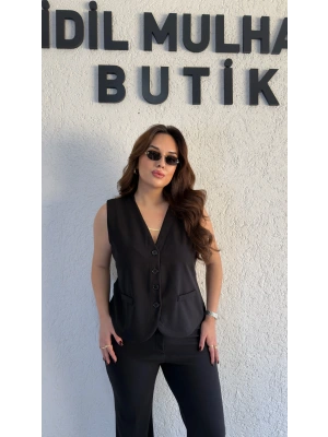 Siyah V Yaka Scuba Yelek