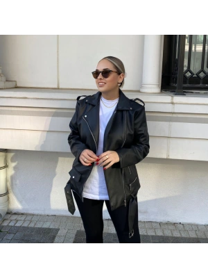 Siyah Suni Deri Ceket