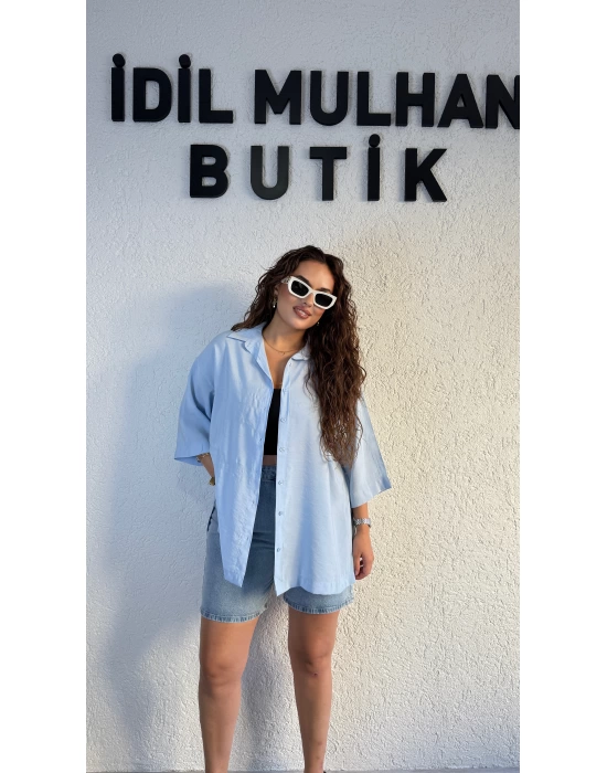 Bebe Mavisi Tensel Gömlek