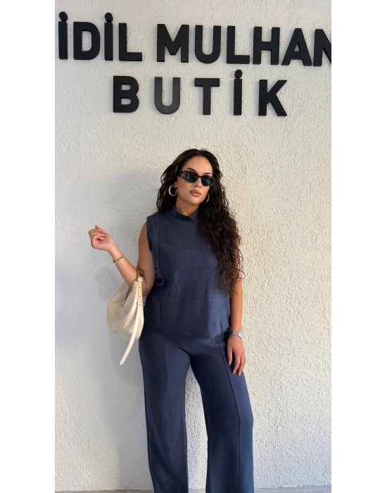Lacivert Fitilli Selanik Kolsuz Takım