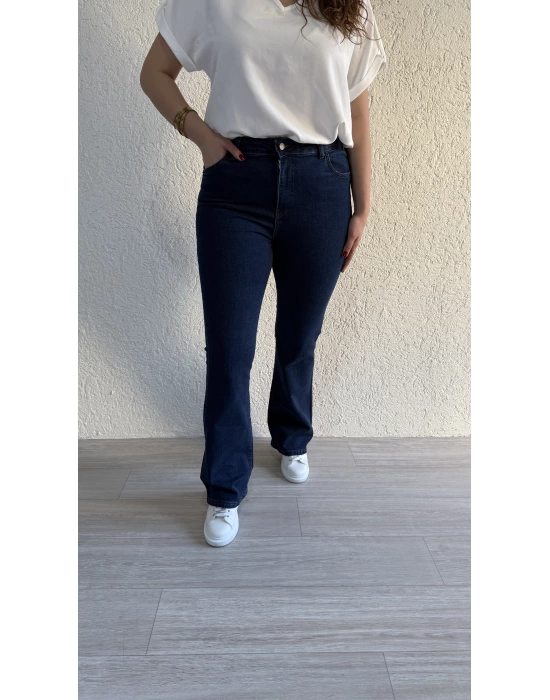 Lacivert İspanyol Paça Jean