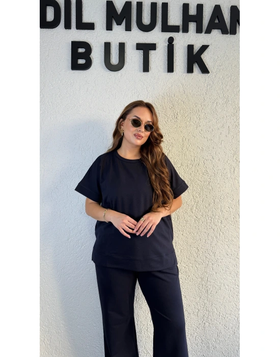 Lacivert Kısa Kollu Günlük Takım