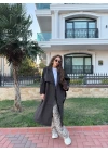 Acı Kahve Düğme Detaylı Trençkot