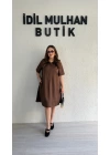 Acı Kahve Gömlek Elbise