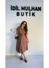 Acı Kahve Önden Bağlamalı Pinko Elbise