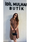 Acı Kahve Önden Bağlamalı Pinko Elbise