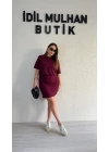 Bordo Belden Gizli Elbise
