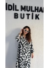 Haki Batik Desenli Elbise