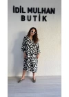 Haki Batik Desenli Elbise
