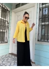 Limon Sarısı Oversize Poplin Gömlek