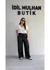 Siyah Beli Lastikli Tensel Pantolon