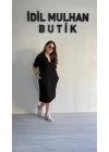 Siyah Polo Yaka Modal Kumaş Elbise