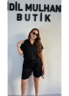 Siyah Polo Yaka Şortlu Takım