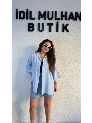 Bebe Mavisi Tensel Gömlek