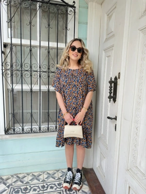 Büyük Beden Renkli Elbise