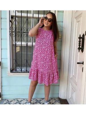 Çiçekli Cep Detaylı Elbise