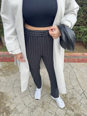 Çizgili Yüksek Bel Havuç Pantolon