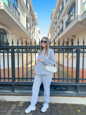 Gri Üç İplik Eşofman Takım