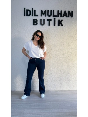 Lacivert İspanyol Paça Jean