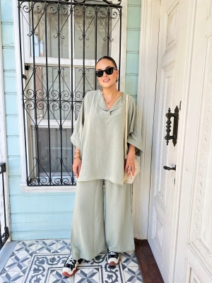 Mint Yeşili Pamuklu Takım