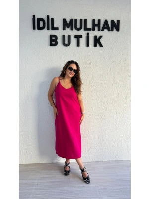 Pembe Askılı Elbise