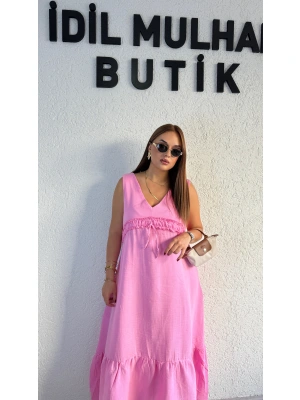 Pembe Müslin Elbise