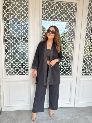 Sim Şerit Detaylı Scuba Krep Takım