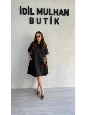Siyah Gömlek Elbise