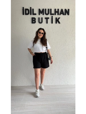 Siyah Müslin Şort