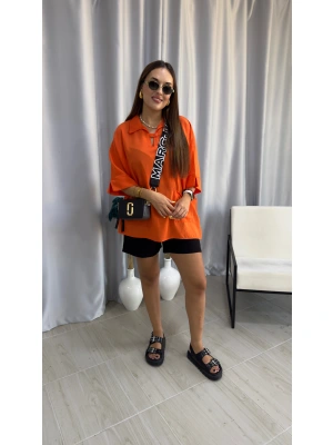 Turuncu Keten Bluz