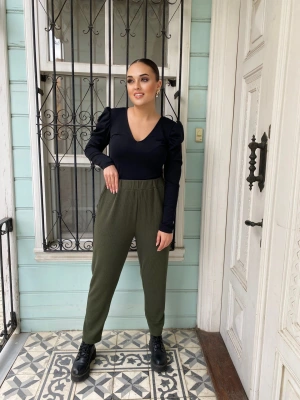 Yeşil Havuç Kesim Pantolon