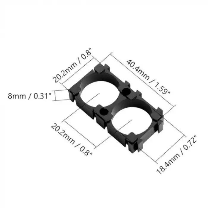 18650 2li Pil Tutucu